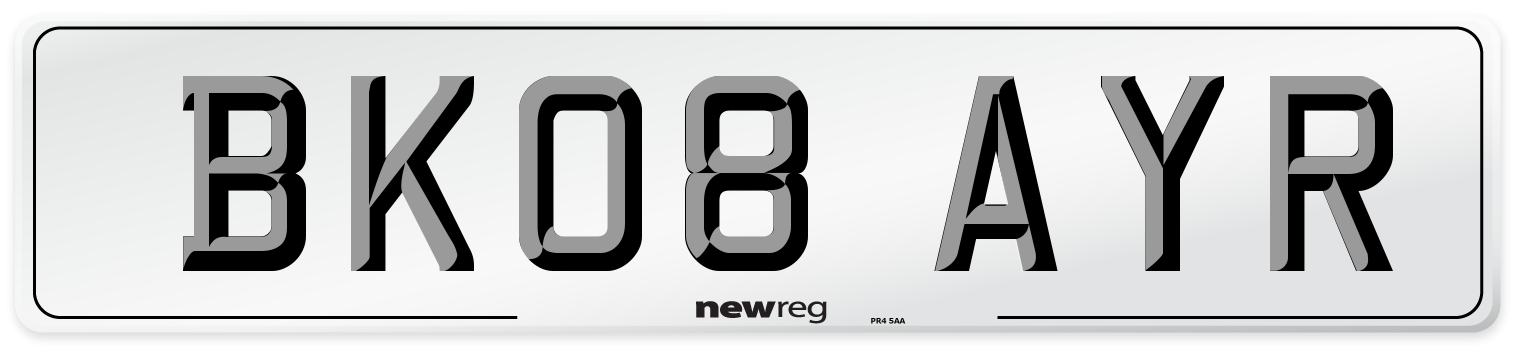 BK08 AYR Number Plate from New Reg